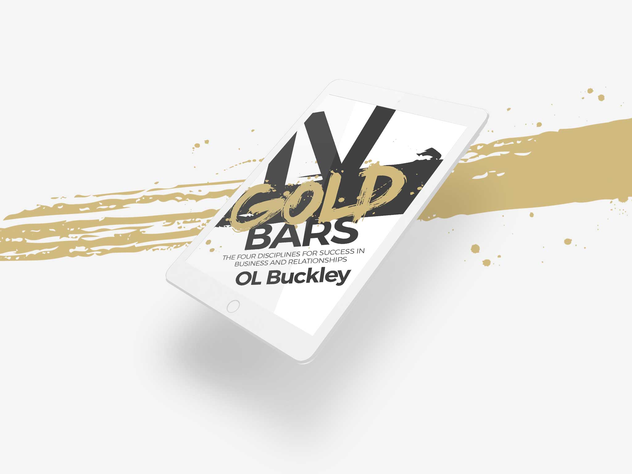 OL Buckley's 4 Gold Bars Digital E-Book Cover Mockup In iPad | Enormous Elephant